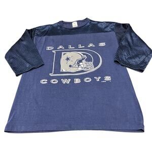 Dallas Cowboys Vintage Shirt Jostens Men's Large 90s NFL 3/4 Sleeve MADE IN USA